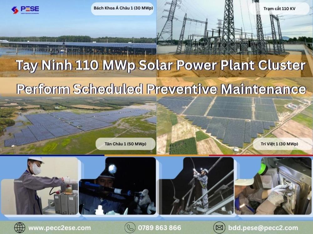 PESE Optimizes the Performance of a 110 MWp Solar Power Plant Cluster in Tay Ninh Through Preventive Maintenance