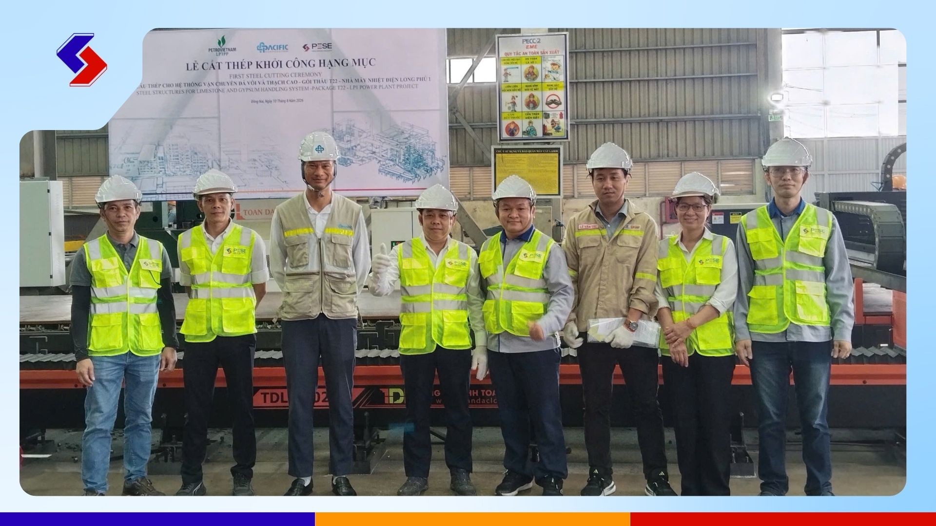 lễ cắt thép hệ thống đá vôi Nhà máy nhiệt điện Long Phú 1