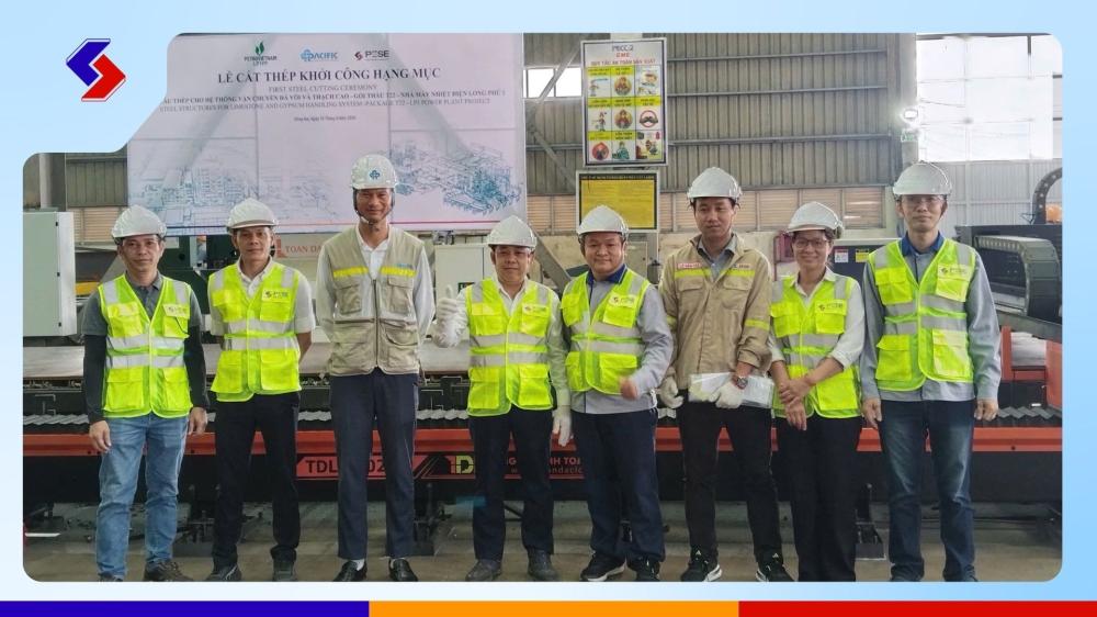 FIRST STEEL BATCH SAMPLING CEREMONY FOR THE LIMESTONE AND GYPSUM TRANSFER SYSTEM AT LONG PHU 1 THERMAL POWER PLANT