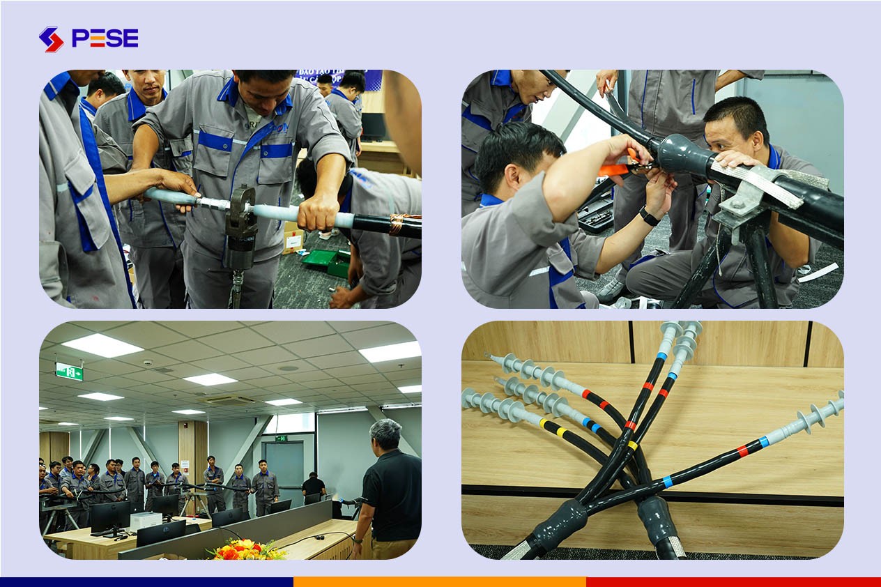 buổi thực hành đấu nối cáp trung thế
